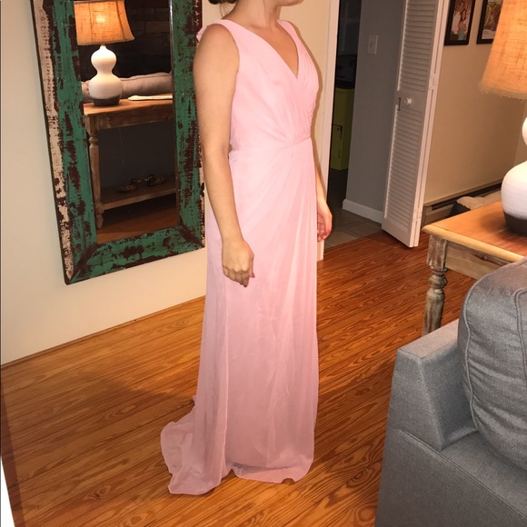 Faux-Wrap Pleated Chiffon Bridesmaid Dress - Picture 2 of 7